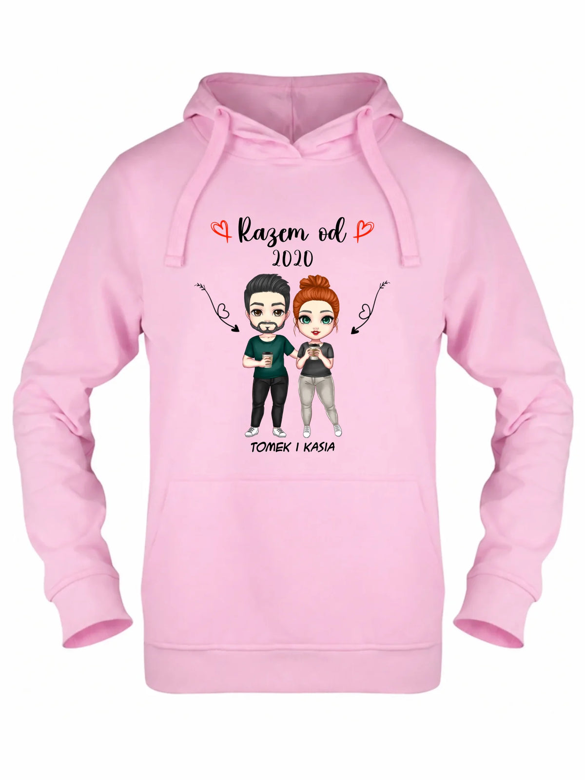 Bluza damska z kapturem - Para razem od - personalizowana W01