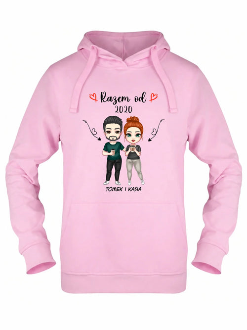 Bluza damska z kapturem - Para razem od - personalizowana W01