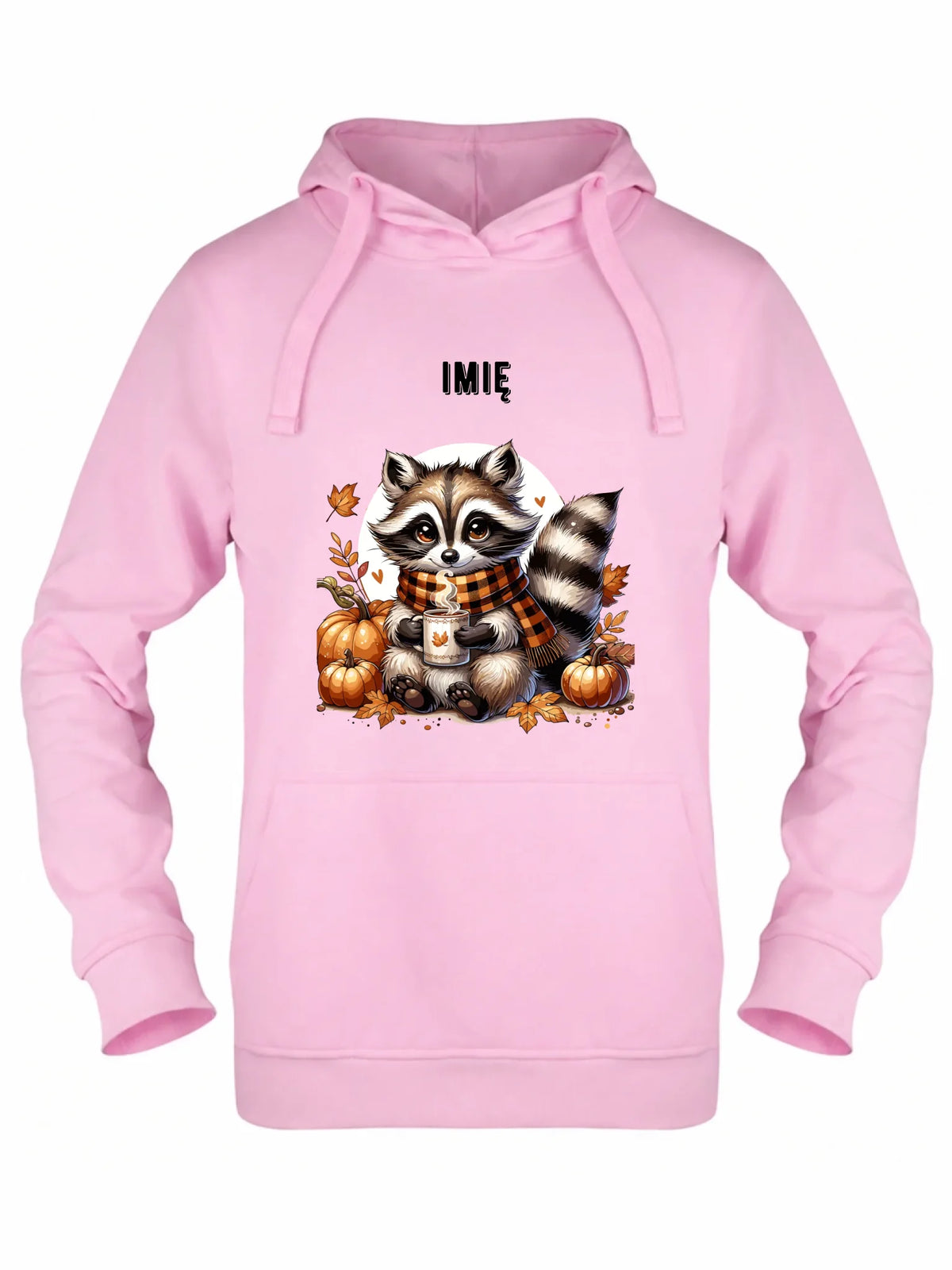Bluza damska z kapturem jesienna – Szop z kawą i dyniami - personalizowana JS16