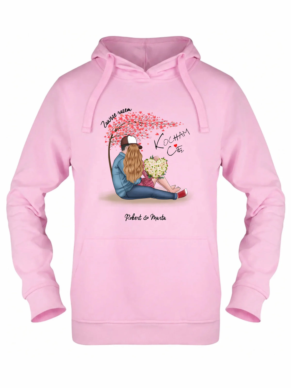 Bluza damska z kapturem dla par - prezent dla dziewczyny narzeczonej żony - Zawsze razem - personalizowana W04