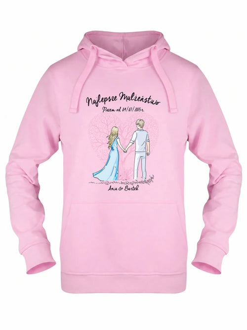 Bluza damska z kapturem dla żony - Najlepsze małżeństwo - personalizowana W03