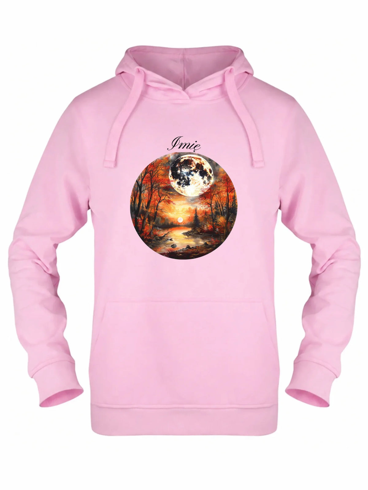 Bluza damska z kapturem jesieniara - Pełnia księżyca - personalizowana JS10