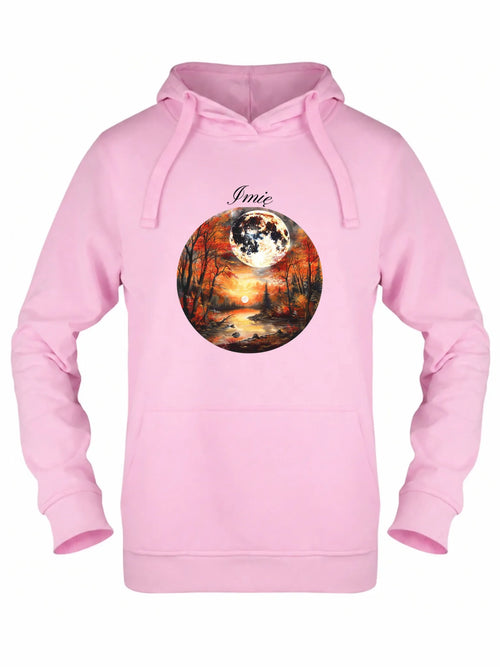 Bluza damska z kapturem jesieniara - Pełnia księżyca - personalizowana JS10