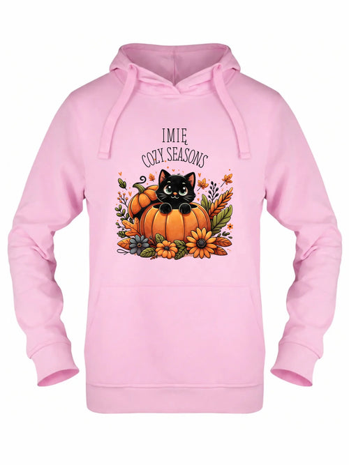 Bluza damska z kapturem jesieniara - Cozy Seasons - personalizowana JS01