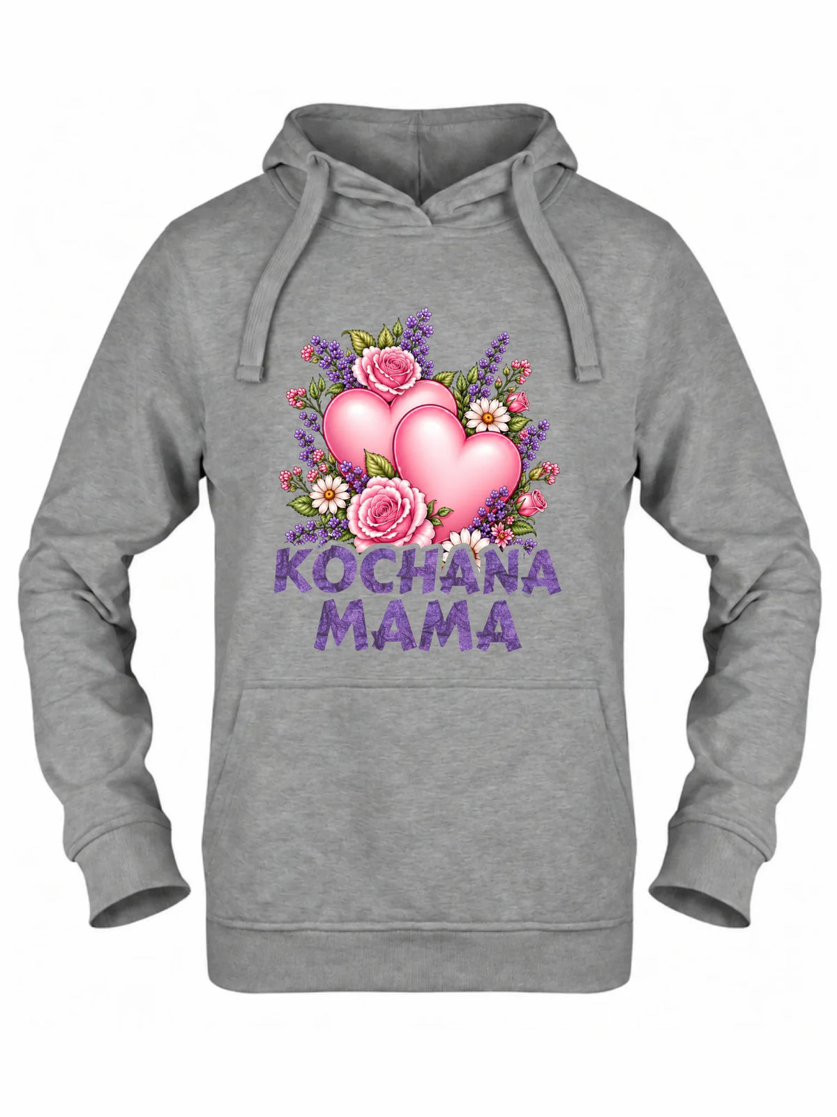 Bluza z kapturem dla mamy - Kochana Mama bukiet z sercem DM46