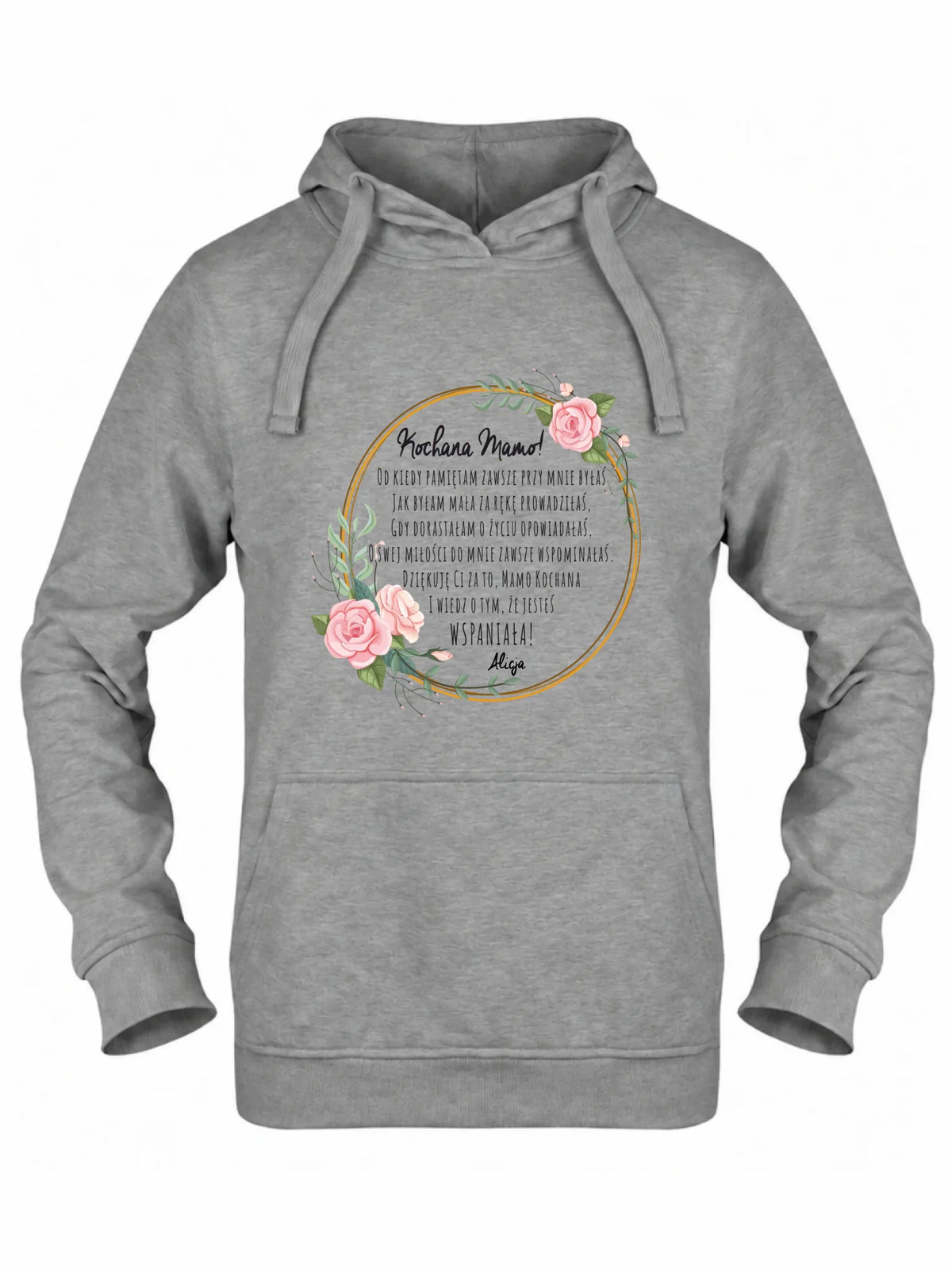 Bluza z kapturem dla mamy od córki - Kochana Mamo jesteś wspaniała - personalizowana DM35
