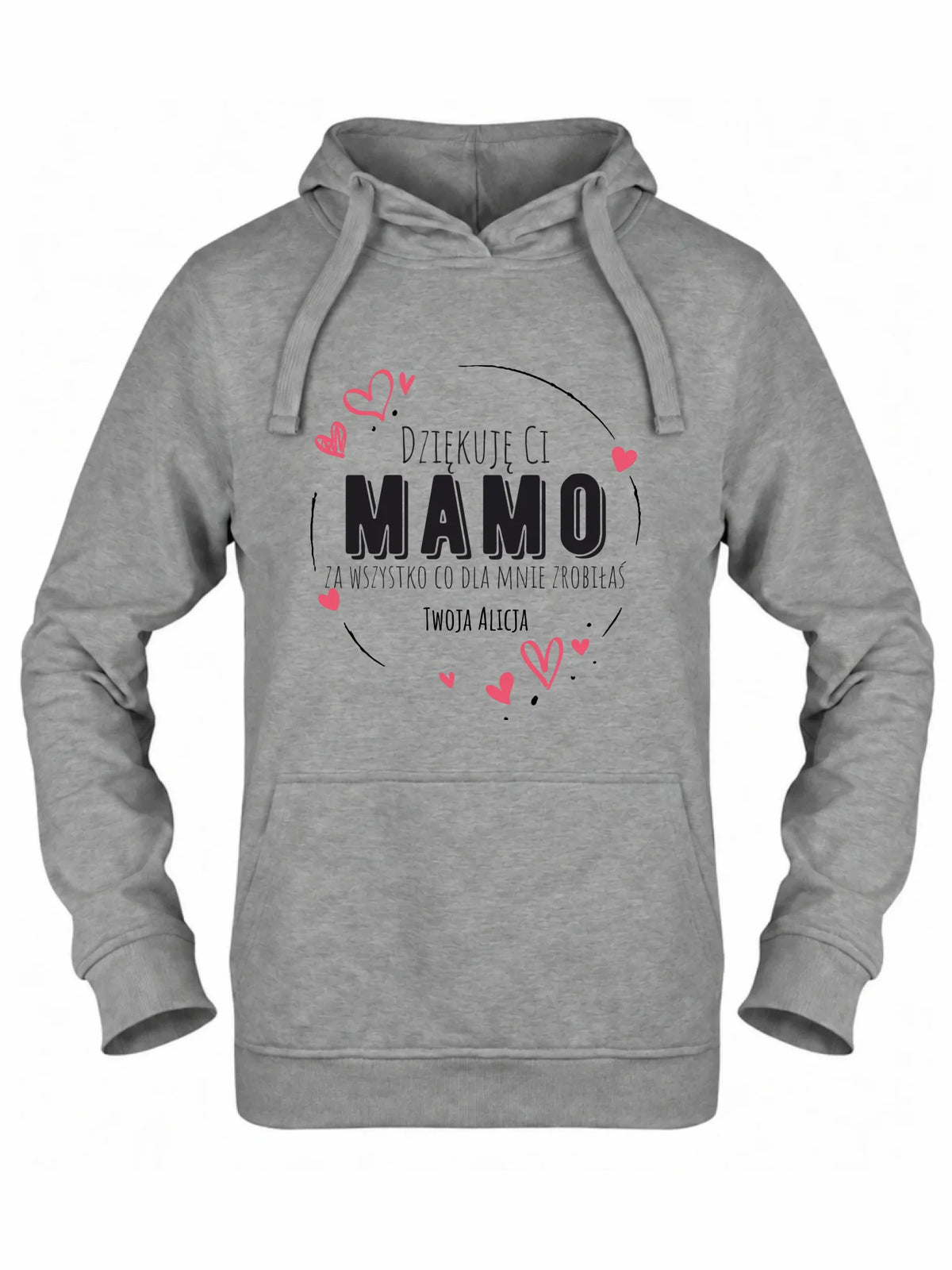 Bluza z kapturem dla mamy - Dziękuję Ci Mamo - personalizowana DM32