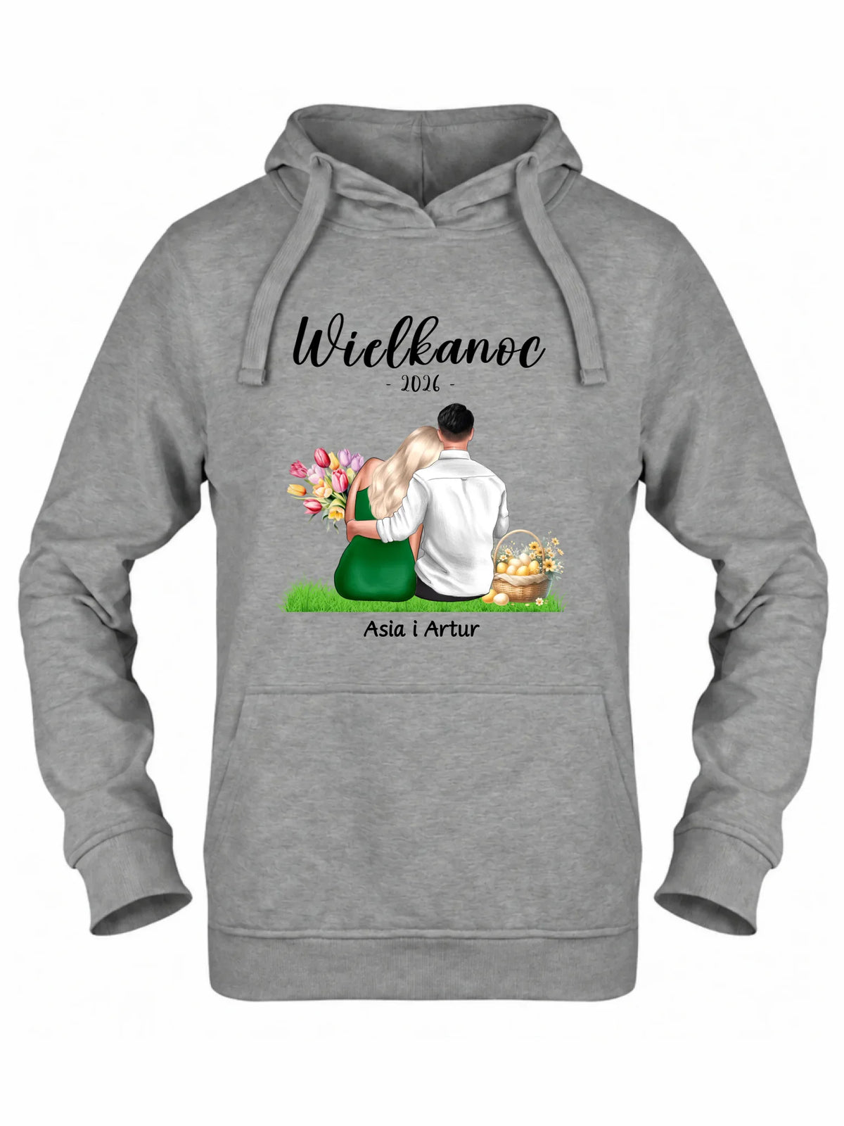 Bluza damska z kapturem na Wielkanoc dla par - personalizowana WN36