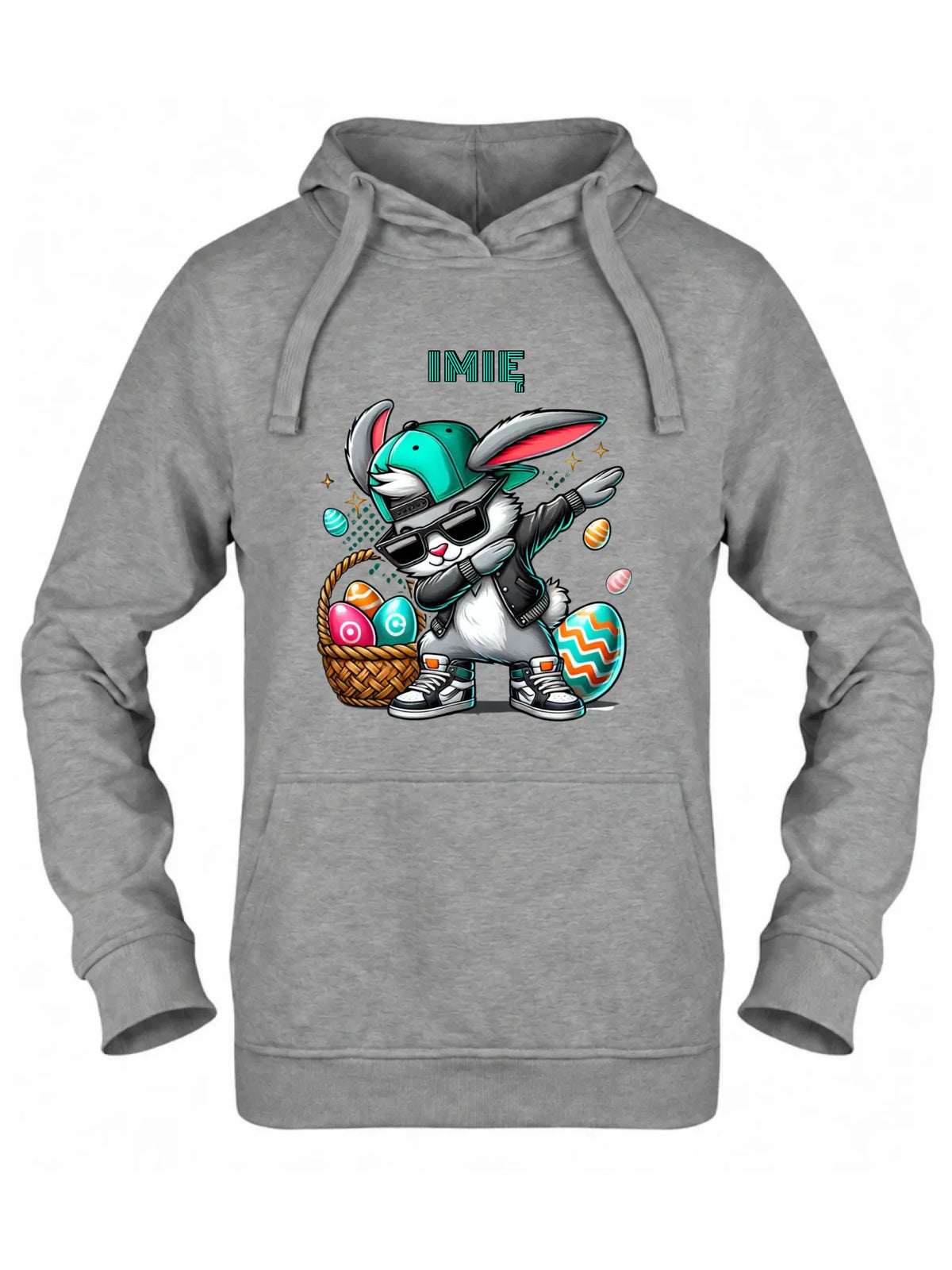 Bluza damska z kapturem wielkanocna - Zajączek Dab dance - personalizowana WN09
