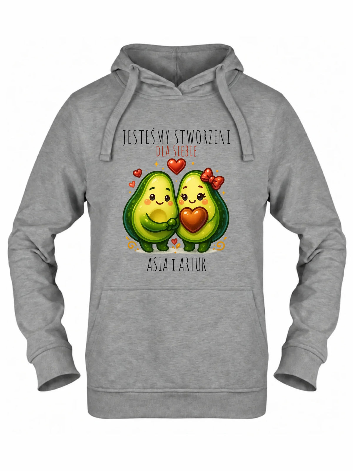 Bluza damska z kapturem - Awokado Stworzeni dla siebie - personalizowana W91