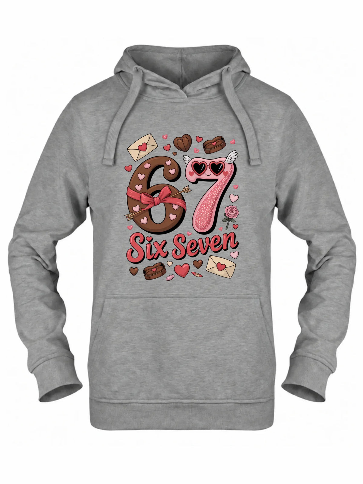 Bluza damska z kapturem - Miłość Six Seven 67 W72