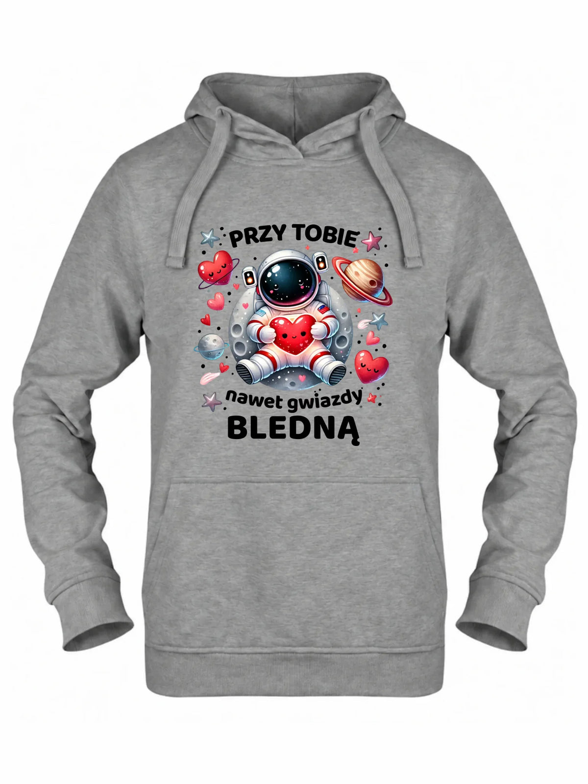 Bluza damska z kapturem - Przy Tobie nawet gwiazdy bledną W57
