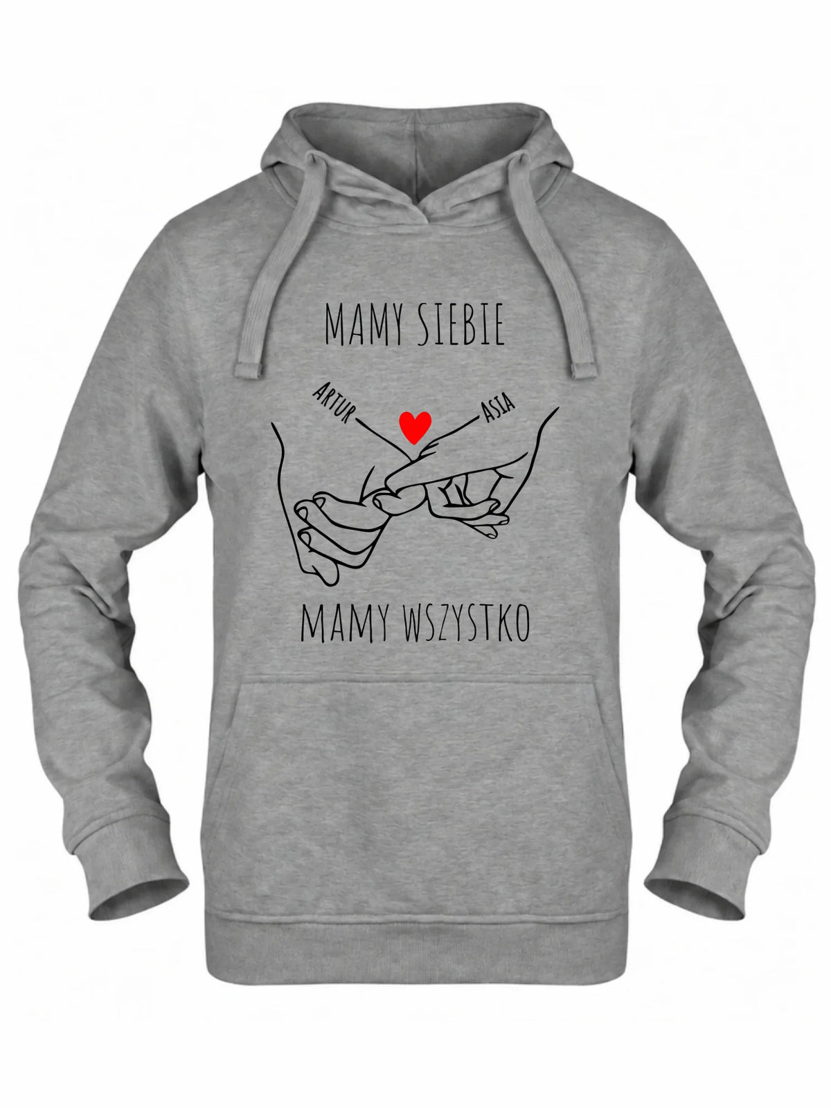 Bluza damska z kapturem - Zaplecione ręce mamy siebie mamy wszystko - personalizowana W63