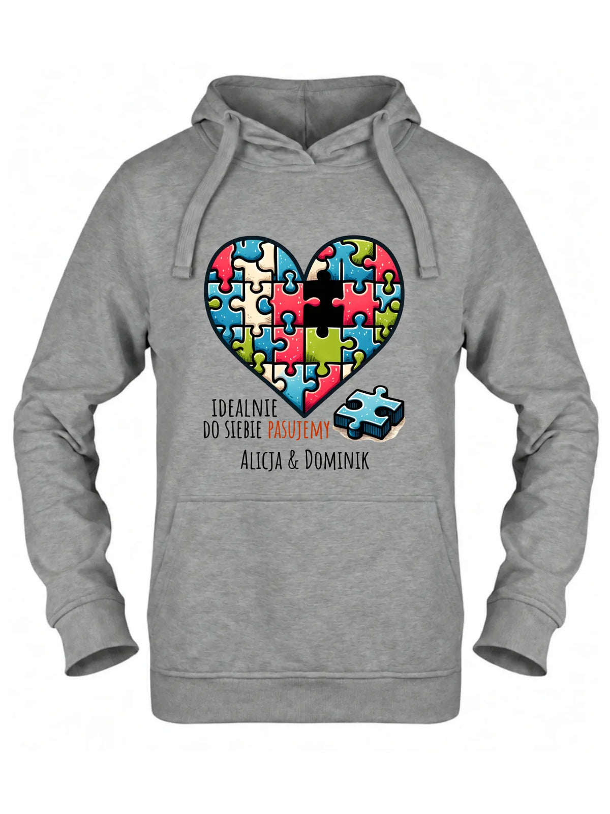 Bluza damska z kapturem - Idealnie do siebie pasujemy - personalizowana W44
