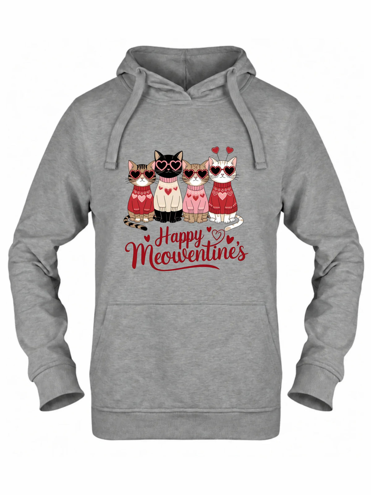 Bluza damska z kapturem na Walentynki dla kociary - Happy Meowentine's W25