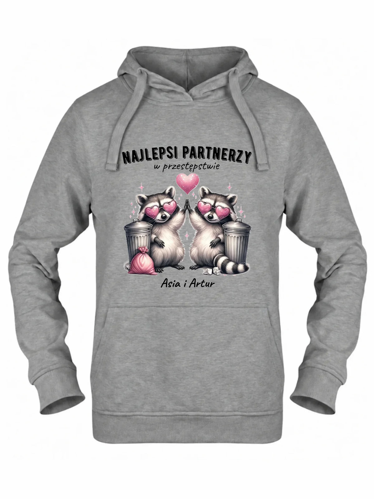 Bluza damska z kapturem dla par - Najlepsi partnerzy w przestępstwie - personalizowana W27