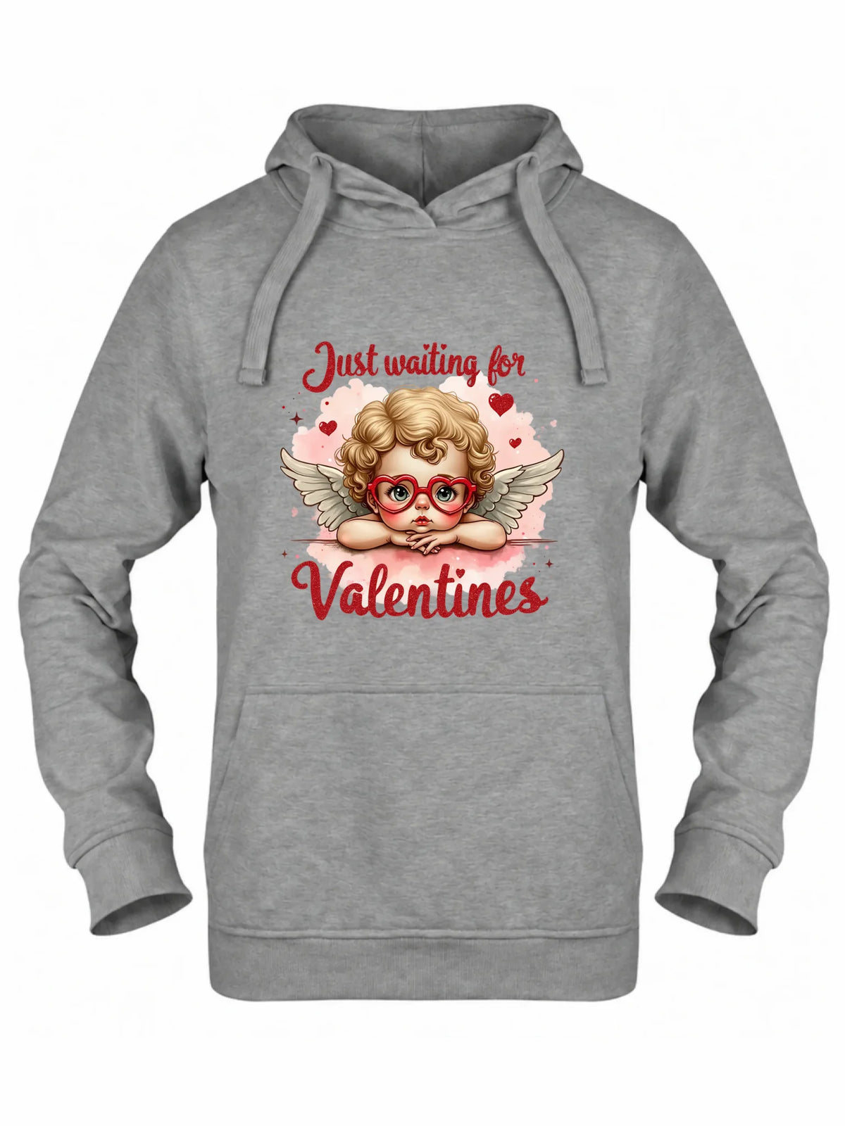 Bluza damska z kapturem na Walentynki - Just waiting for Valentines W24