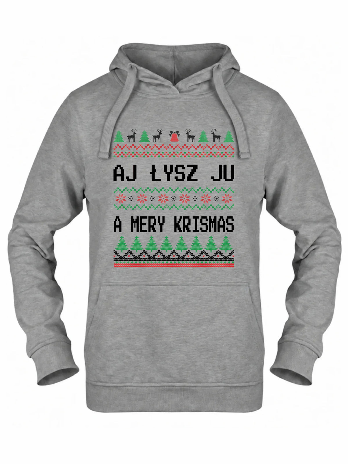 Bluza damska z kapturem świąteczna - Aj łysz ju a mery krismas BN12