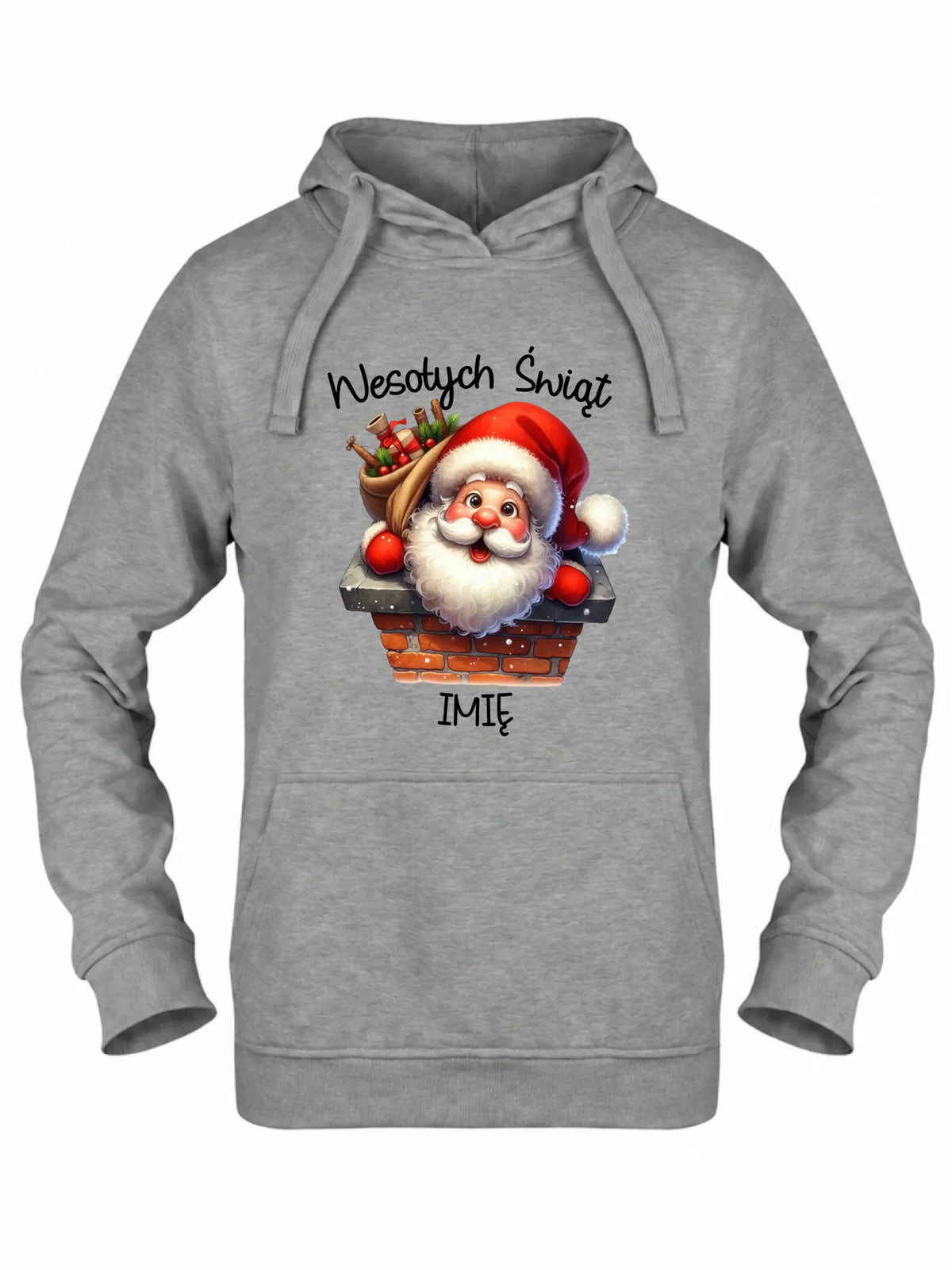 Bluza damska z kapturem świąteczna - prezent na Mikołajki Mikołaj - personalizowana BN08