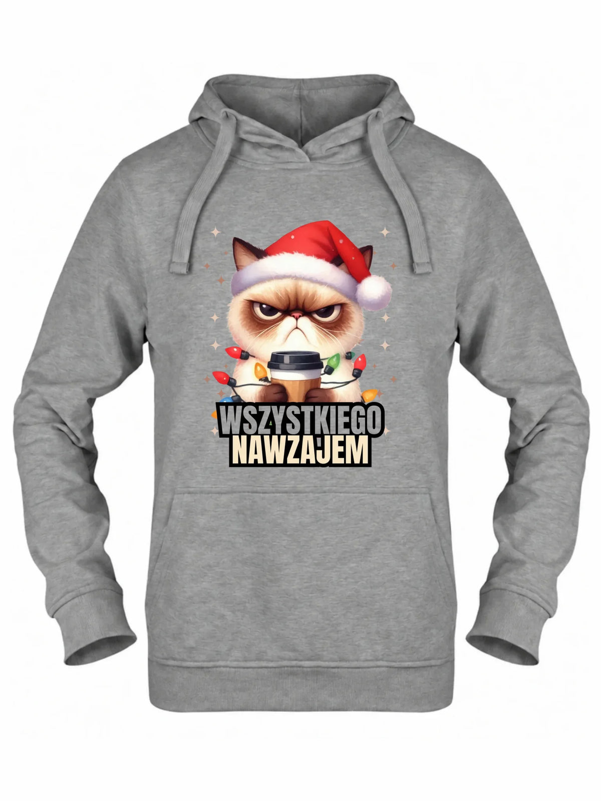 Bluza damska z kapturem świąteczna - Grumpy Cat Wszystkiego nawzajem BN33