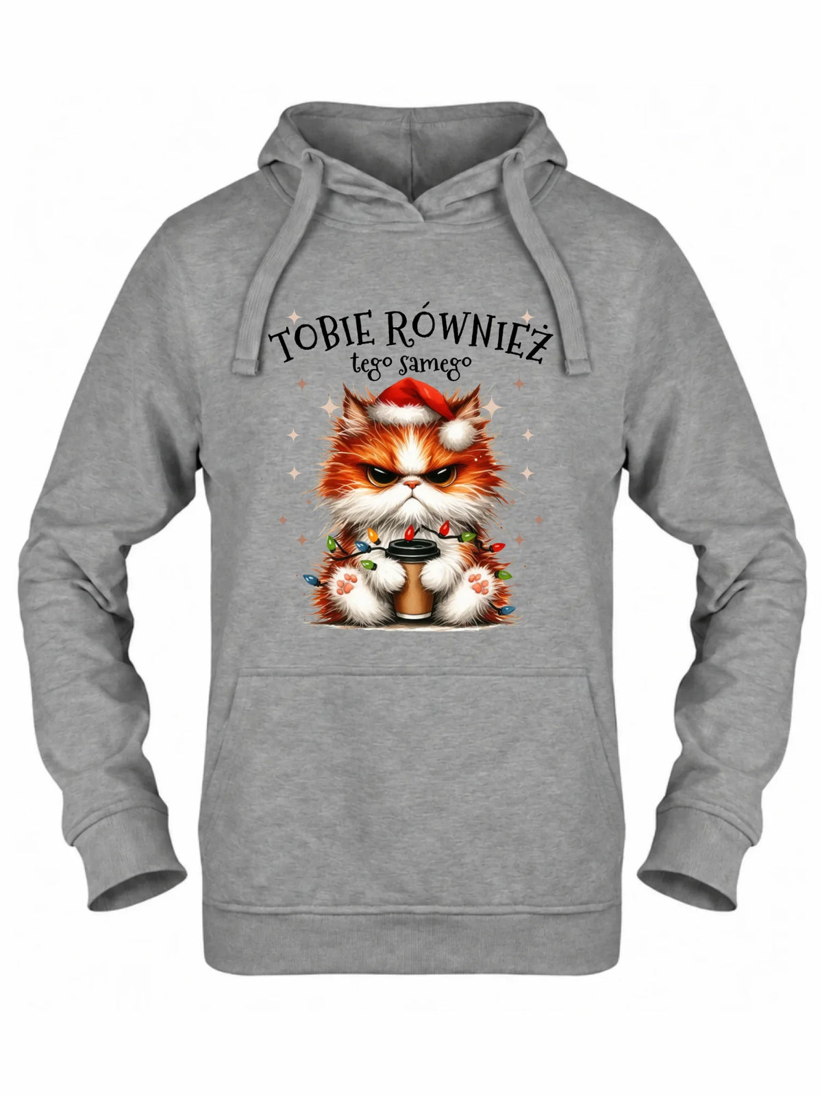 Bluza damska z kapturem świąteczna - Grumpy Cat Tobie również tego samego BN32