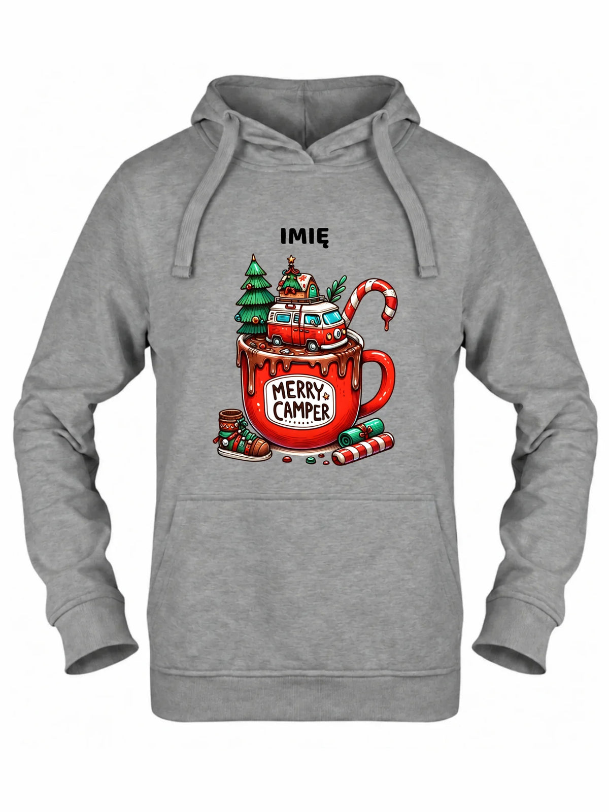 Bluza damska z kapturem świąteczna - Kamper Merry Camper - personalizowana BN43