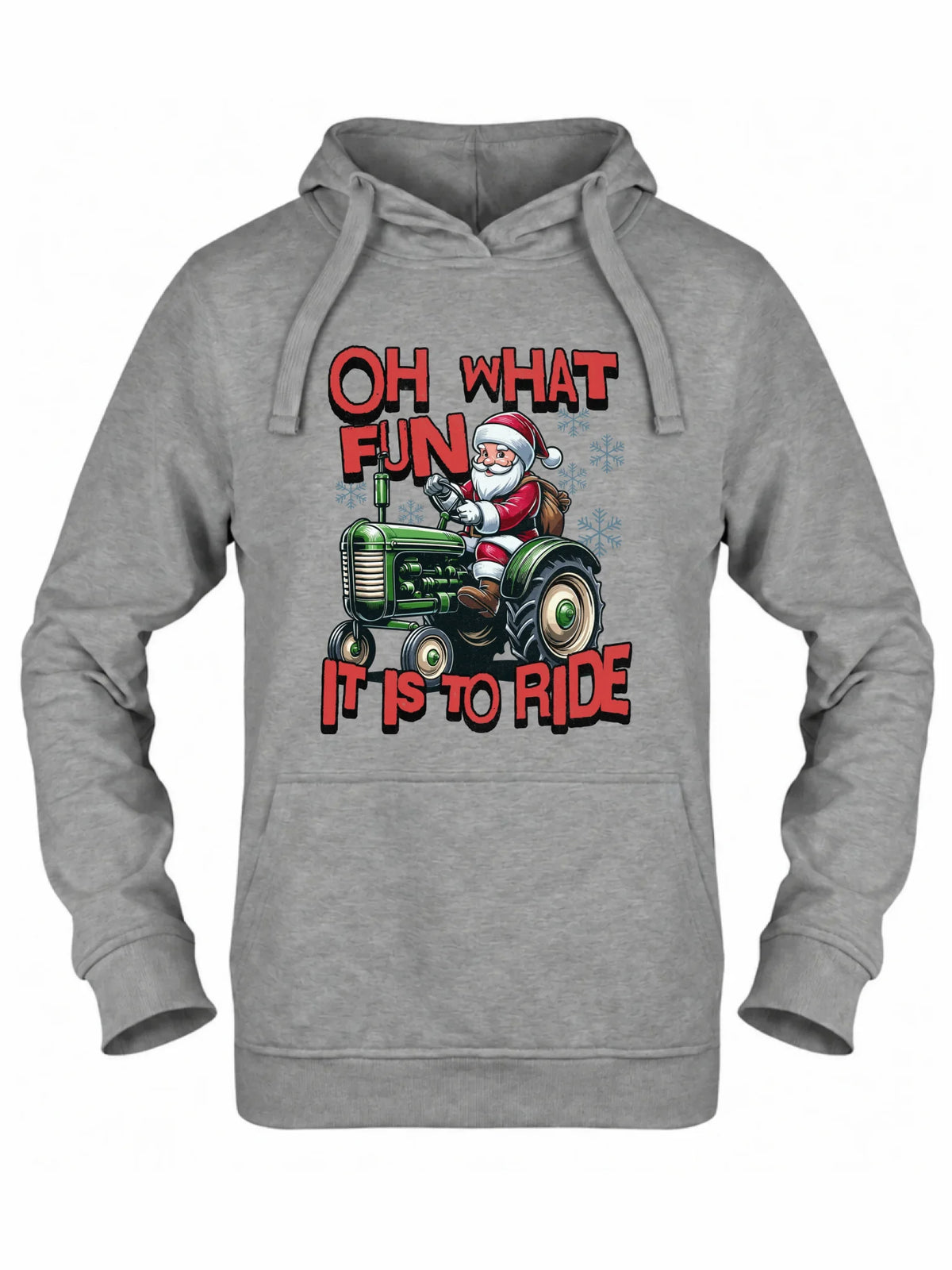Bluza damska z kapturem świąteczna - Mikołaj na traktorze - Oh what fun BN48