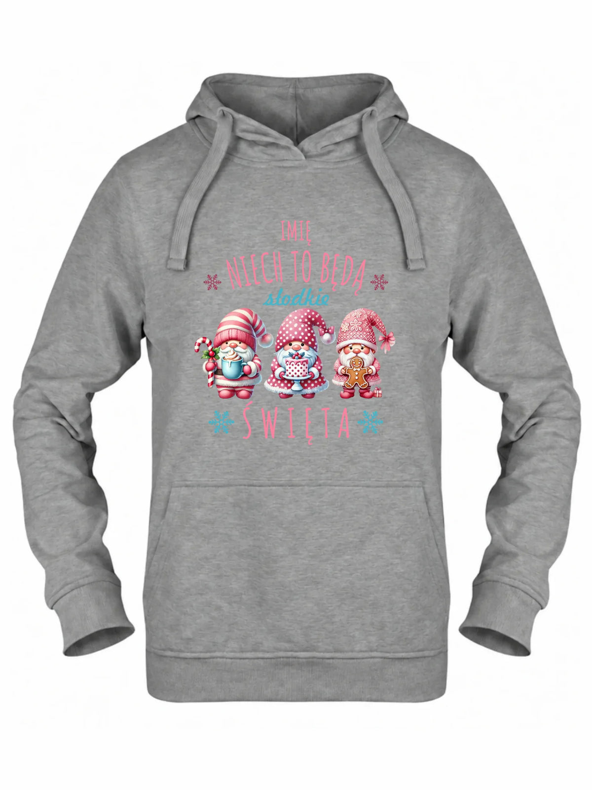 Bluza damska z kapturem świąteczna - Skrzaty Słodkie Święta - personalizowana BN57