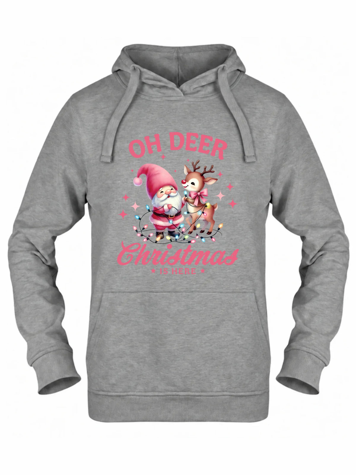 Bluza damska z kapturem świąteczna - Oh deer Christmas is here BN59