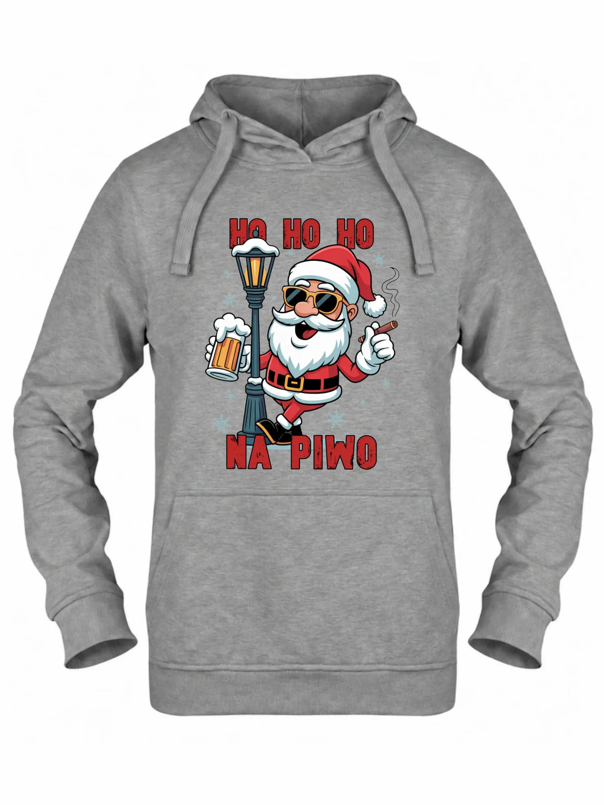 Bluza damska z kapturem świąteczna - Mikołaj Ho ho ho na piwo BN64