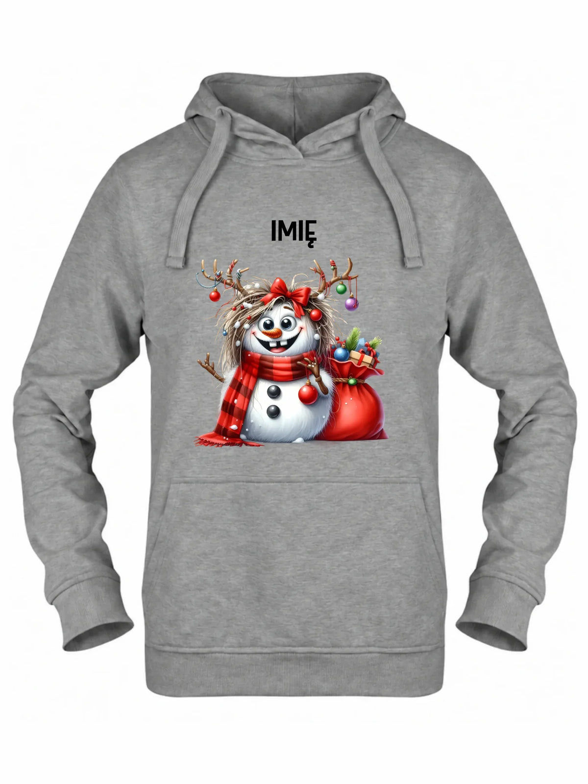 Bluza damska z kapturem świąteczna - Bałwanek - personalizowana BN70