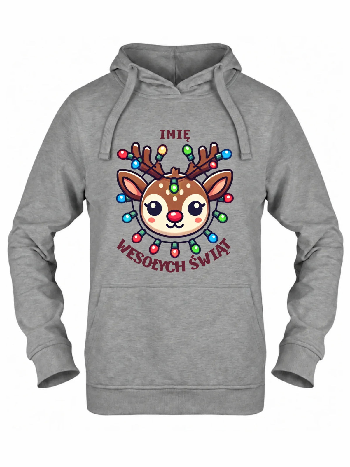 Bluza damska z kapturem świąteczna - Renifer Wesołych Świąt - personalizowana BN72