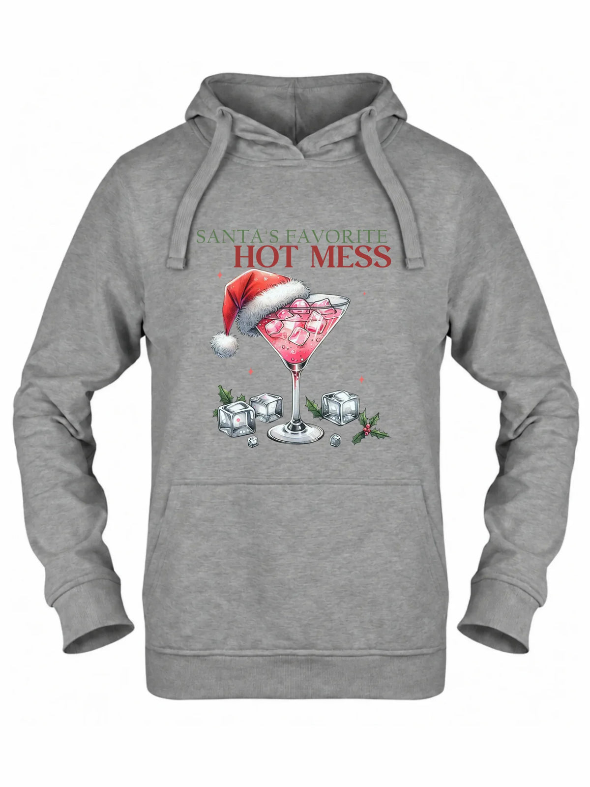 Bluza damska z kapturem świąteczna - Santa's favorite hot mess BN75