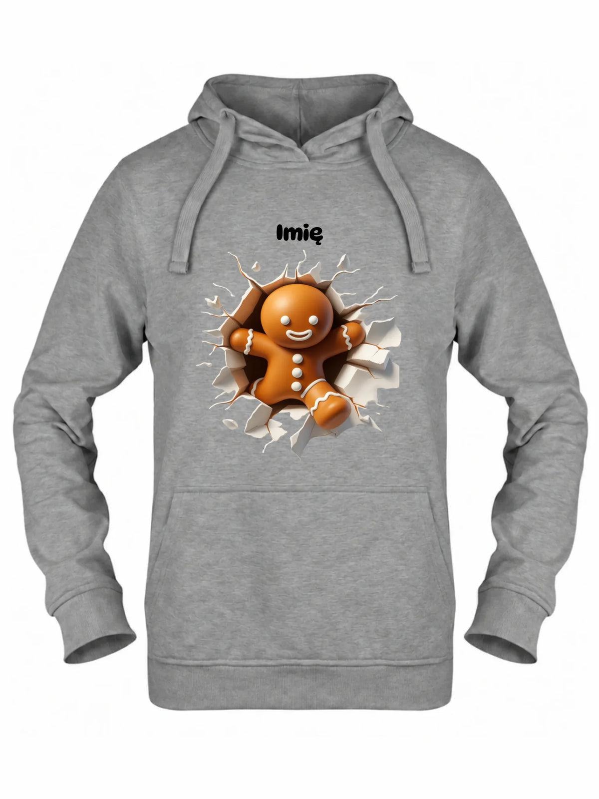 Bluza damska z kapturem świąteczna - Pierniczek 3D - personalizowana BN81