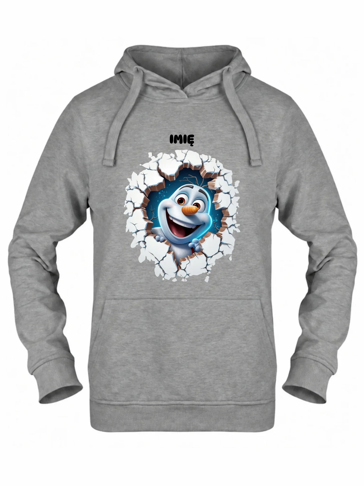 Bluza damska z kapturem świąteczna - Bałwan 3D - personalizowana BN84