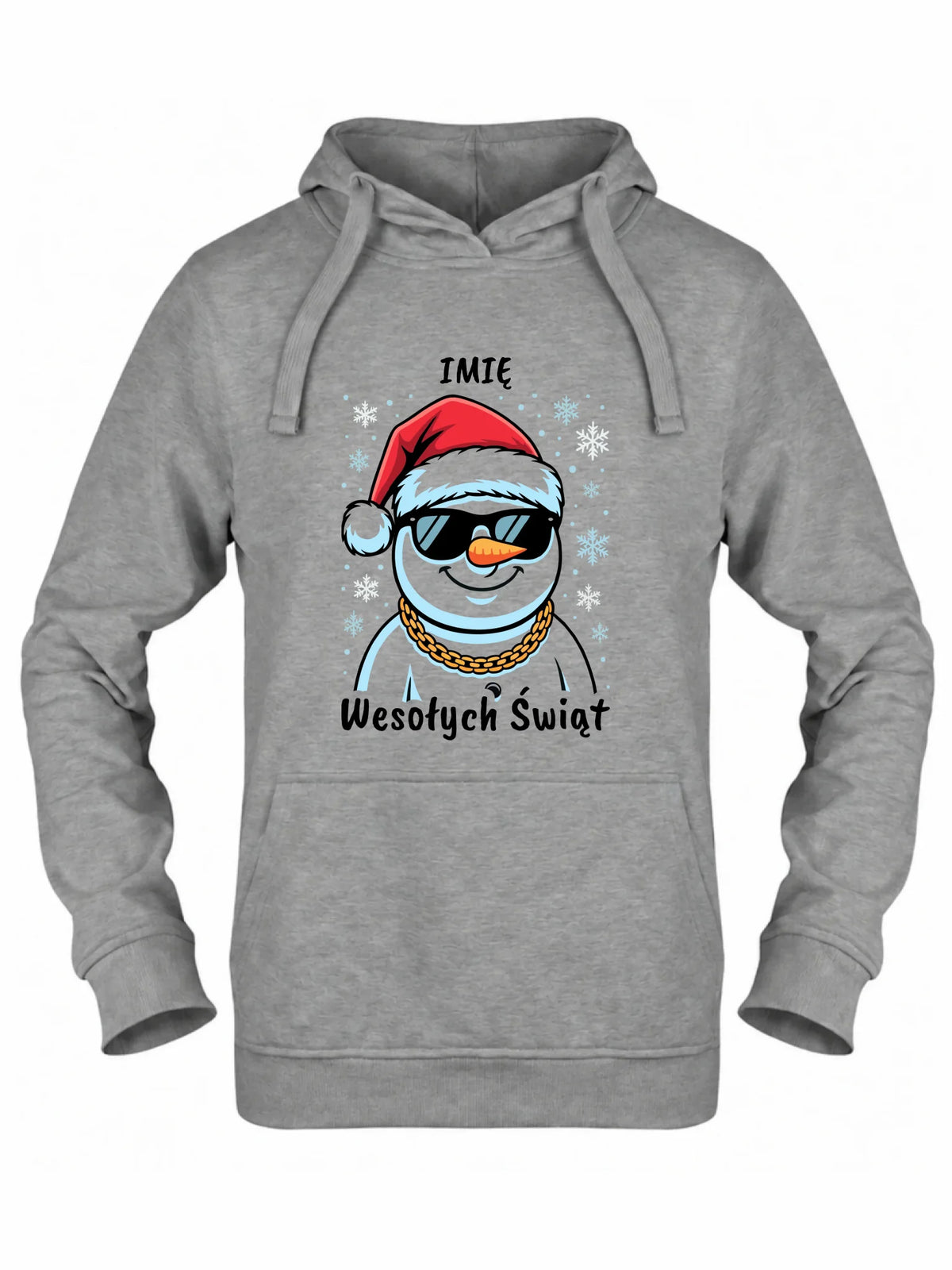 Bluza damska z kapturem świąteczna - Wesoły bałwan Wesołych Świąt - personalizowana BN82