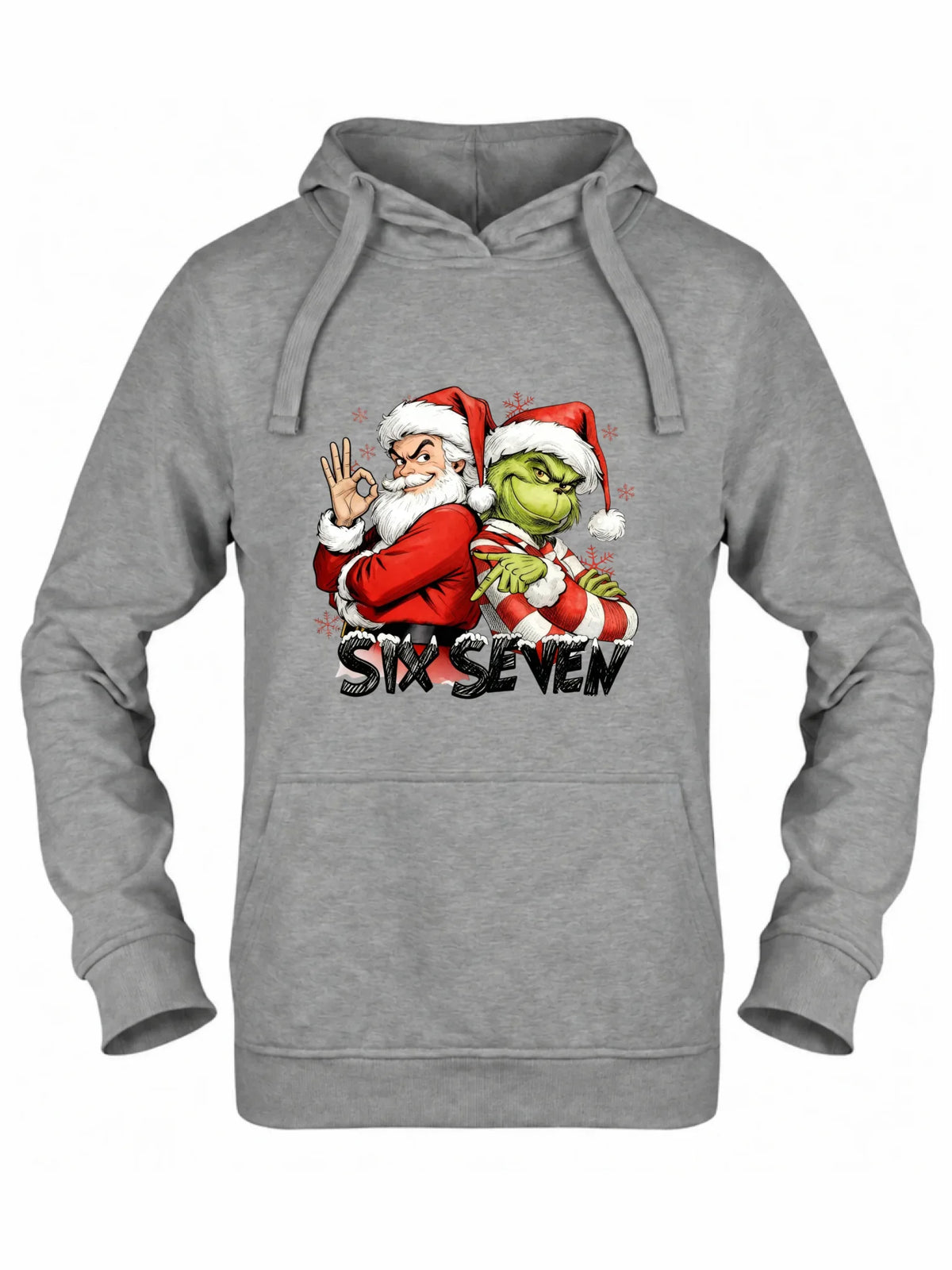 Bluza damska z kapturem świąteczna - Mikołaj i Grinch six seven 67 BN148