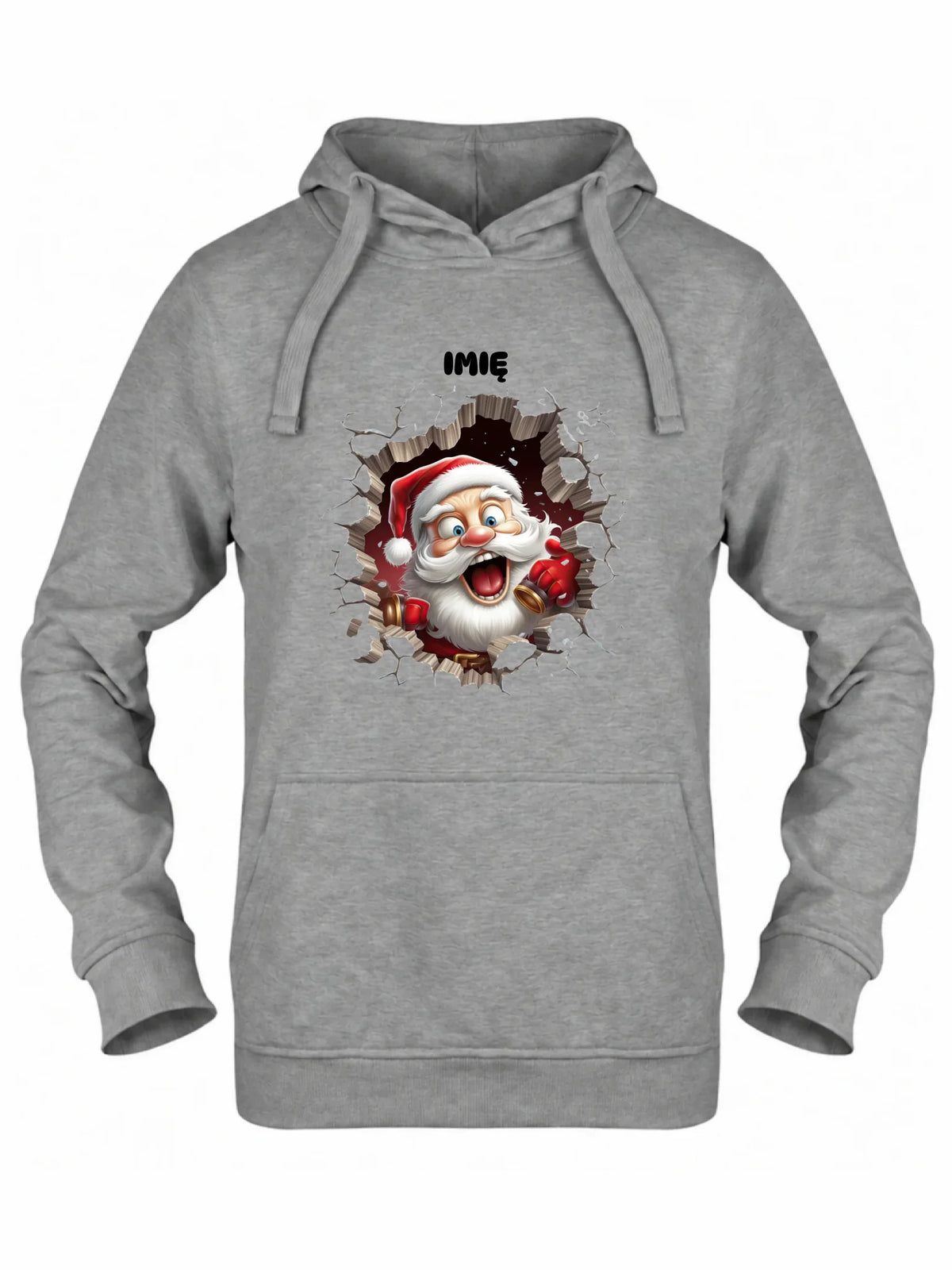 Bluza damska z kapturem świąteczna - Mikołaj 3D - personalizowana BN85