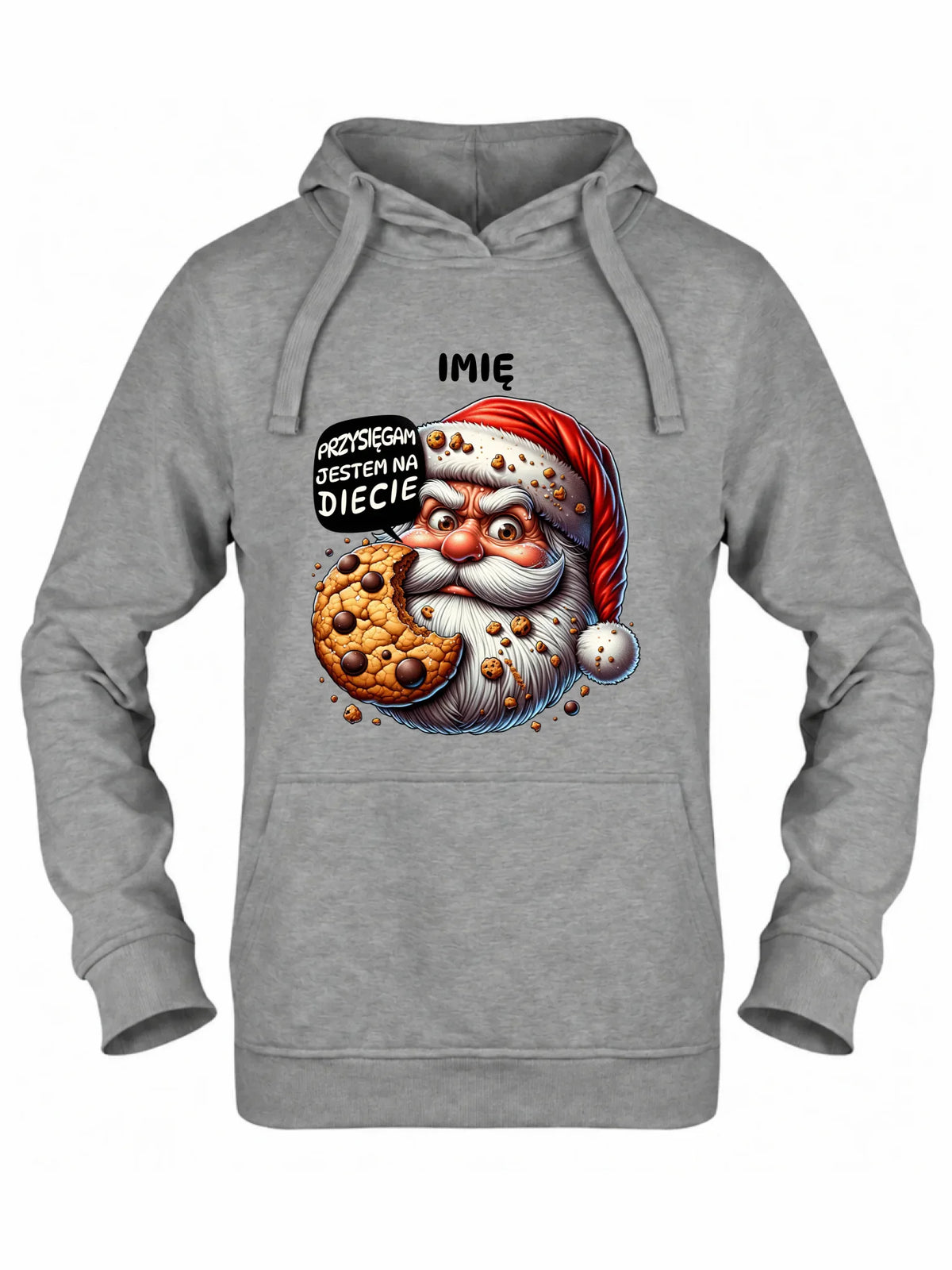 Bluza damska z kapturem świąteczna - Mikołaj Przysięgam jestem na diecie - personalizowana BN97