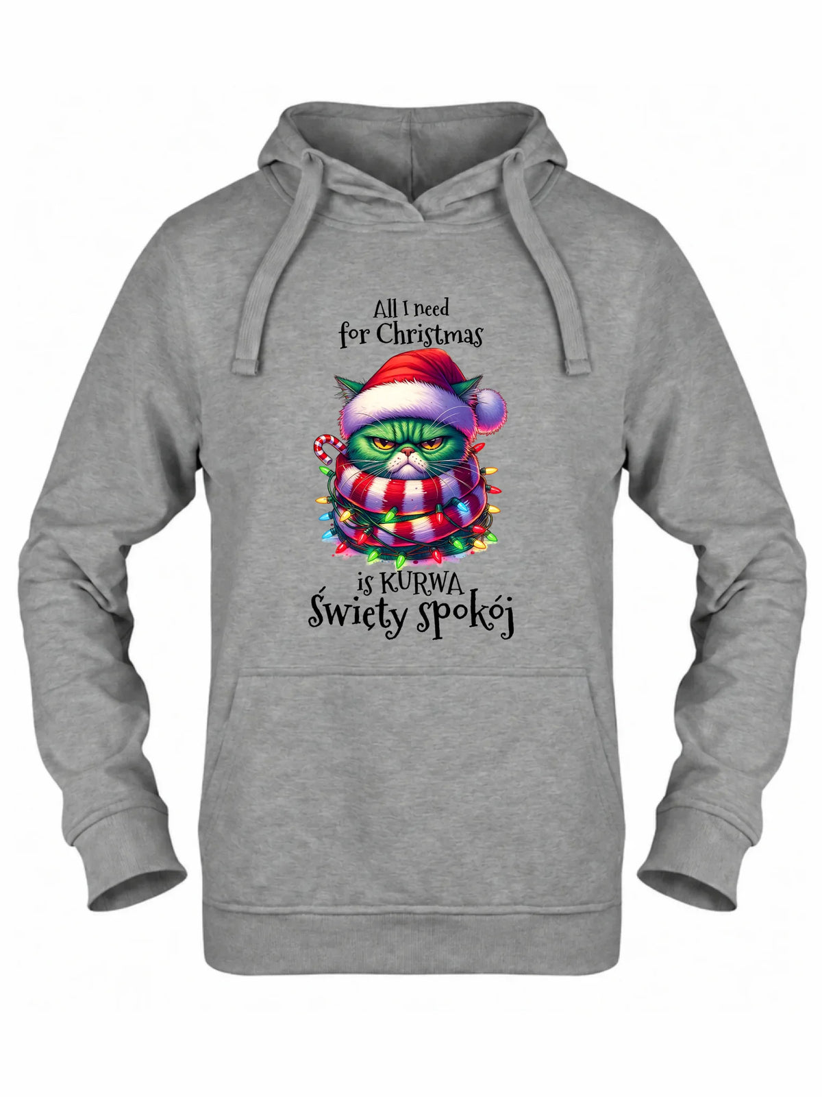 Bluza damska z kapturem świąteczna - All I need for Christmas is ku*wa święty spokój - bez cenzury BN101