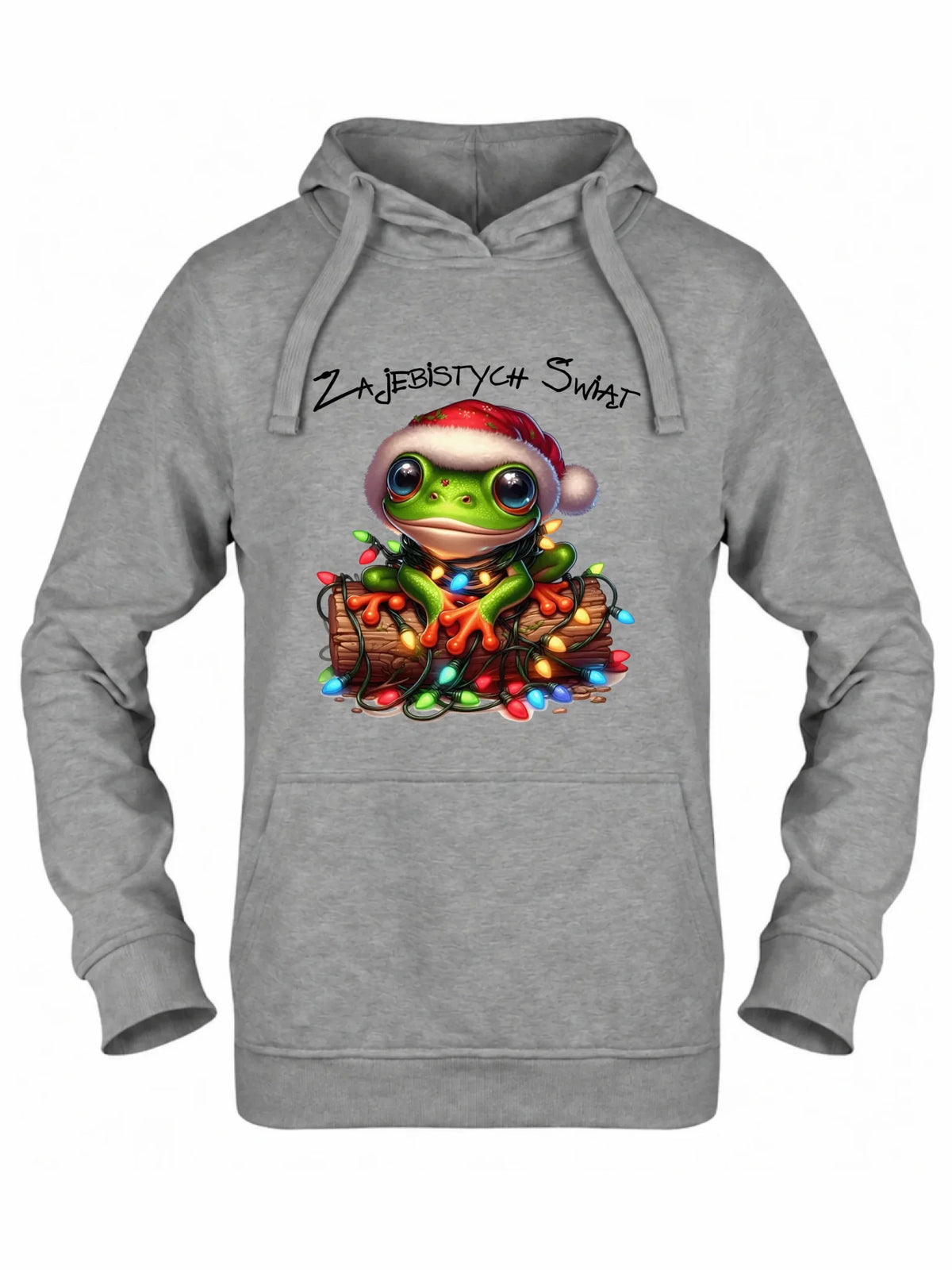 Bluza damska z kapturem świąteczna - Żaba - Żajebistych Świąt BN106