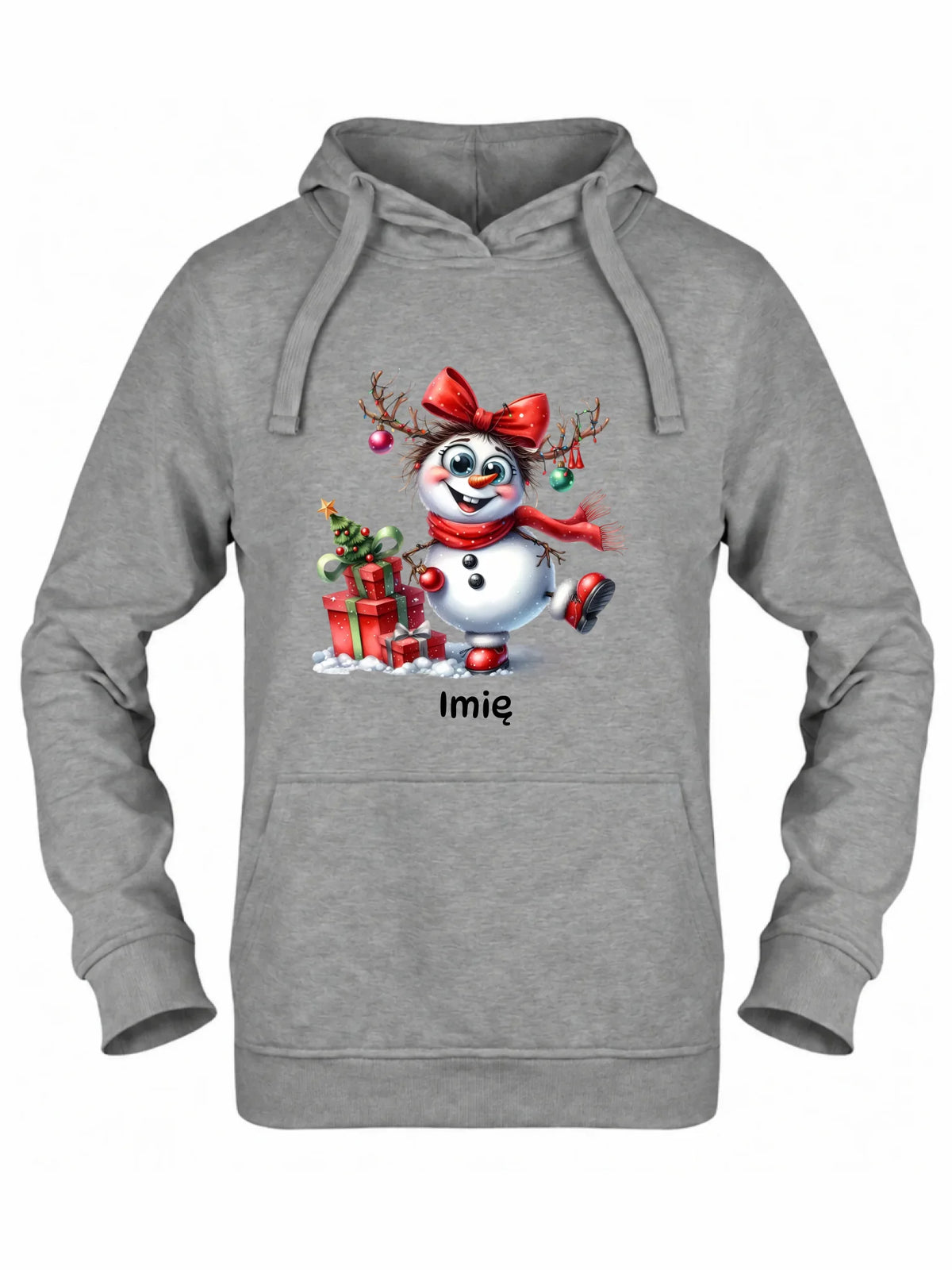 Bluza damska z kapturem świąteczna - Bałwanek - personalizowana BN123