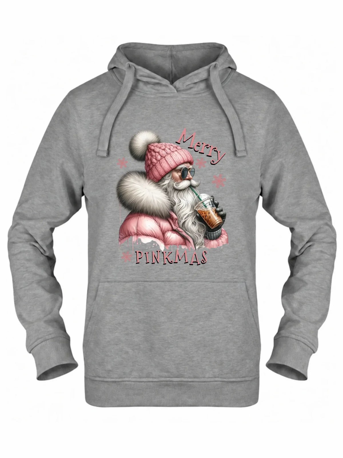 Bluza damska z kapturem świąteczna - Różowe Święta - Merry pinkmas BN117