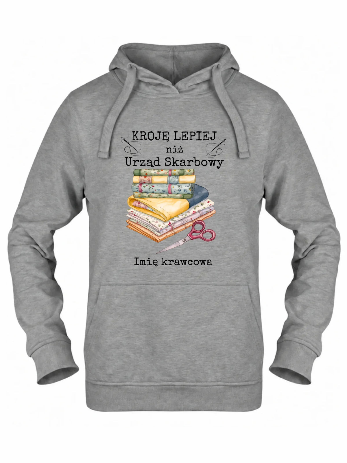 Bluza damska z kapturem szyciowa dla krawcowej - Kroję lepiej niż US - personalizowana HS33