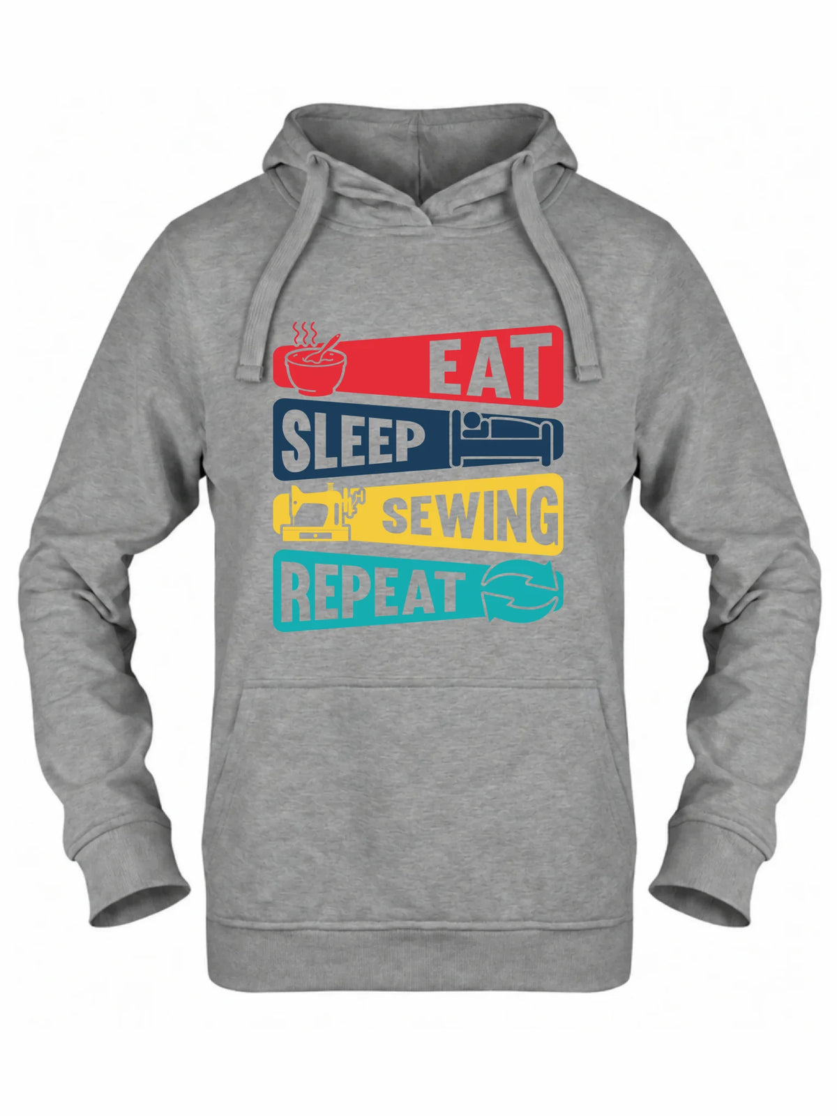 Bluza damska z kapturem szyciowa dla krawcowej - Eat sleep sewing repeat HS21