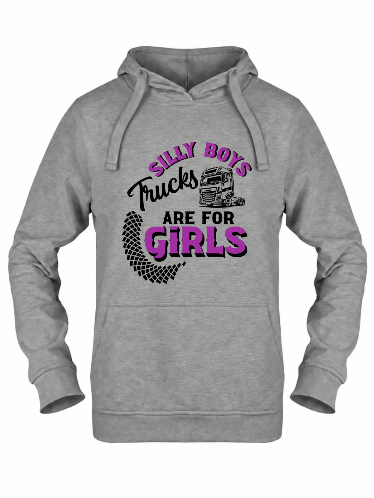 Bluza damska z kapturem - kierowca ciężarówki - Silly boys trucks are for girls ZKT11