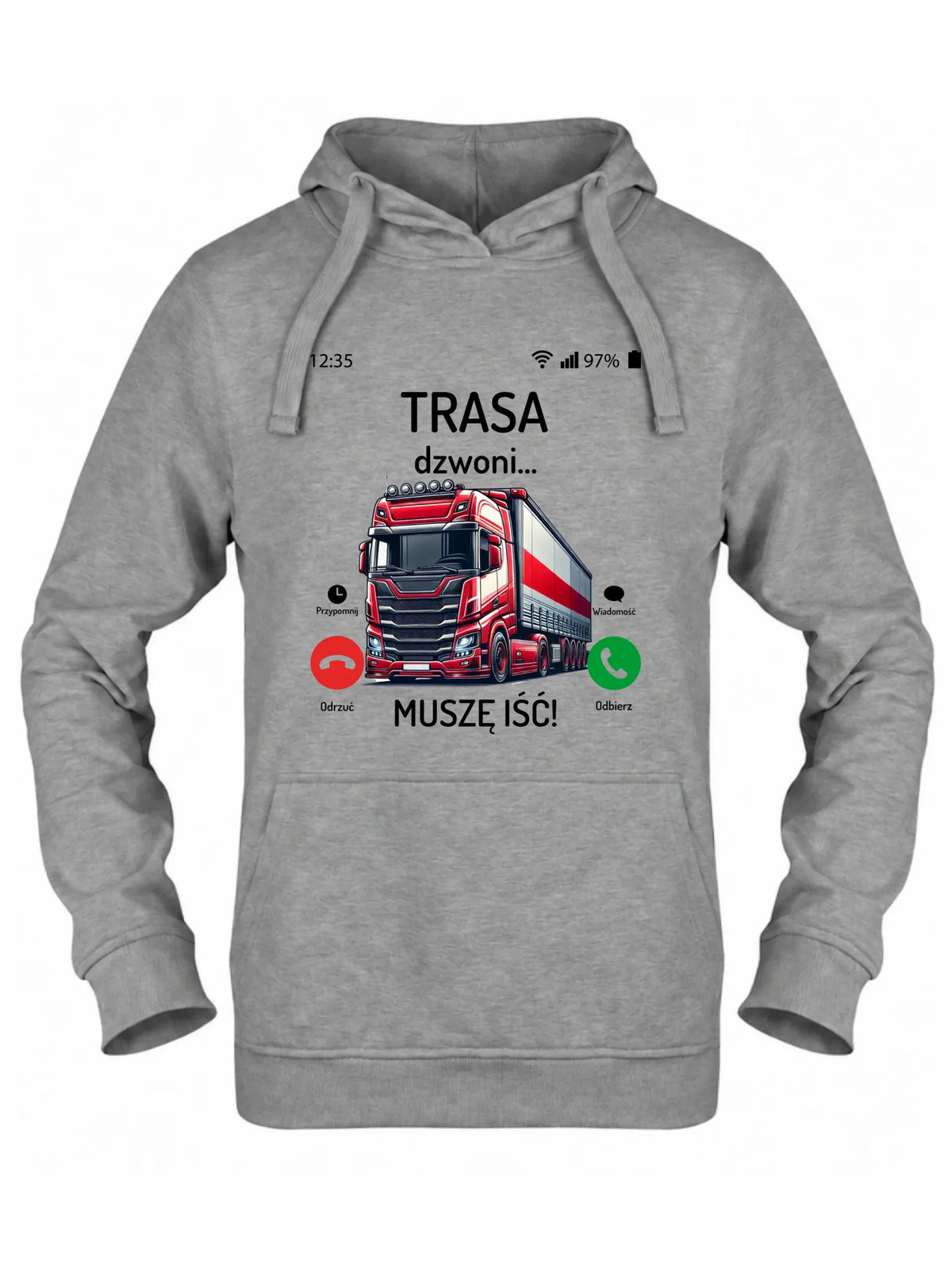 Bluza damska z kapturem dla zawodowego kierowcy - Trasa dzwoni muszę iść ZKT03