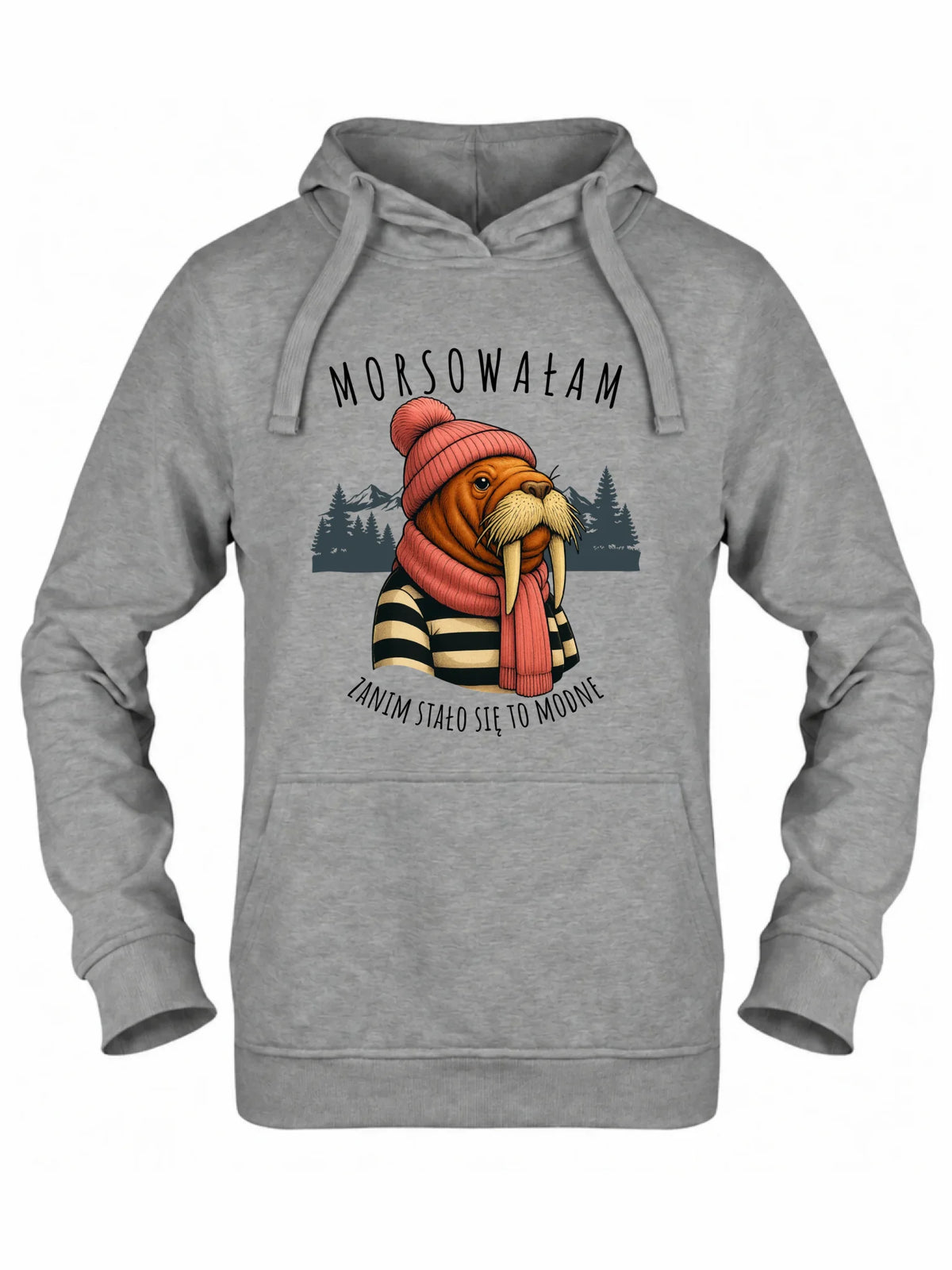 Bluza damska z kapturem - prezent dla morsa - Morsowałam zanim stało się to modne - Mors HM21
