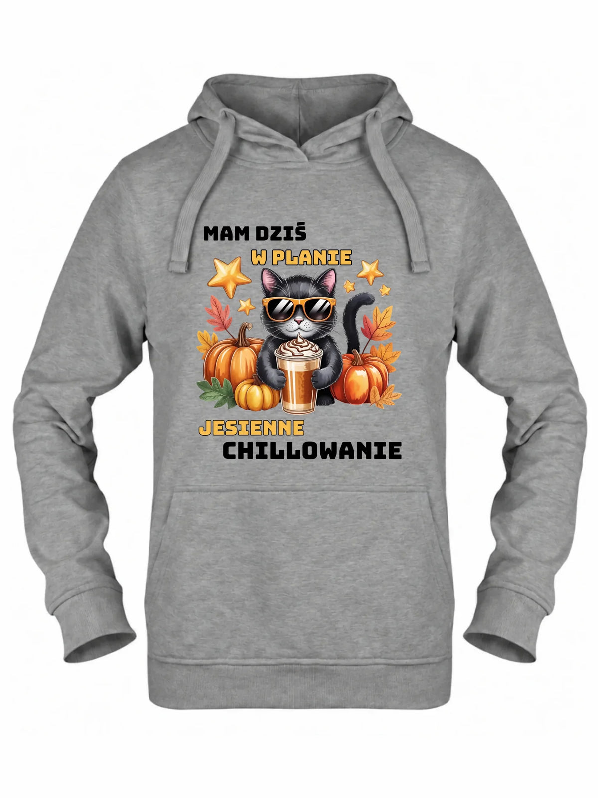 Bluza damska z kapturem jesienna - Mam dziś w planie jesienne chillowanie JS34