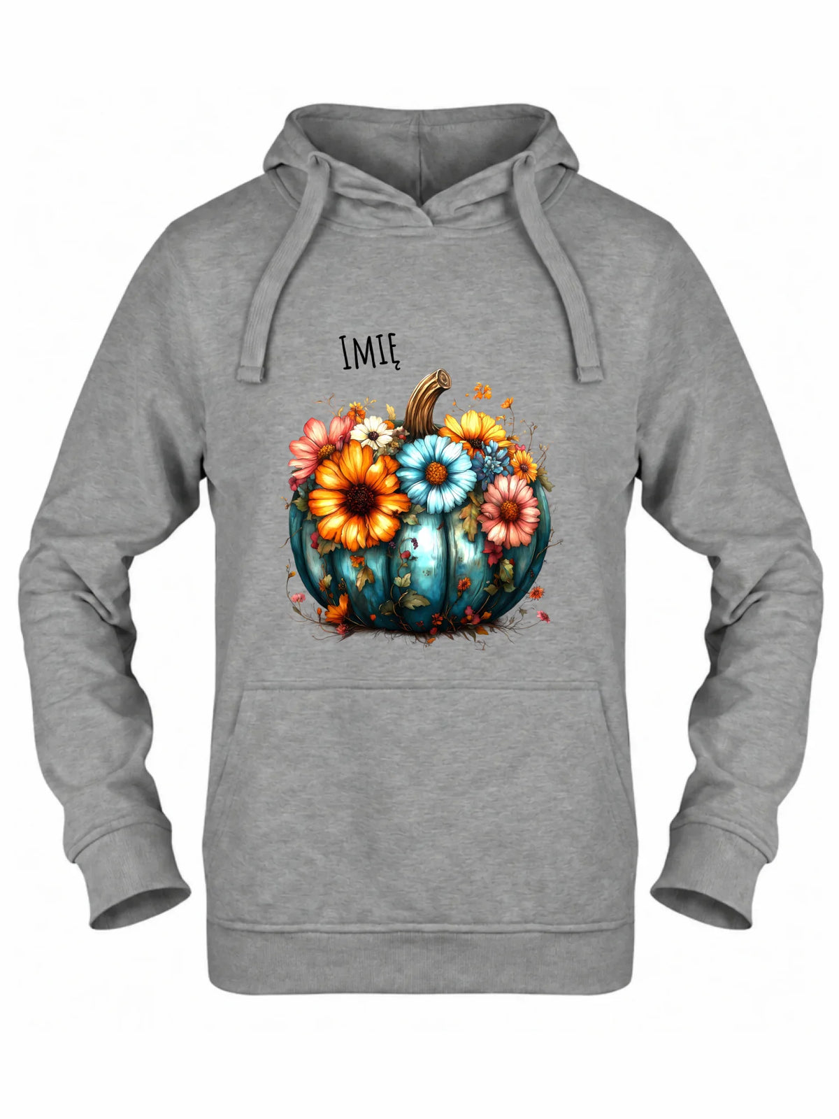 Bluza damska z kapturem jesienna - Kwiatowa dynia - personalizowana JS27